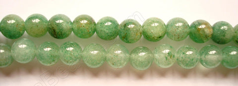 India Green Aventurine - Smooth Round Beads  16"   8 mm