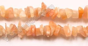 Peach Moonstone (India Made)  -  Chips 36"    5 - 7 mm