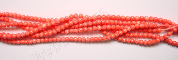 Dark Pink Co-ral (Manmade)   -  2mm Small Smooth Round