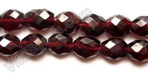 Garnet AA -  6-8 Faceted Oval  14.5"