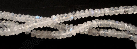 Rainbow Moonstone  -  Faceted Buttons 14.5"   4mm