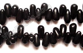 Black Onyx (India Made)  -  Plain Teardrop Side Drill    7 - 9 mm