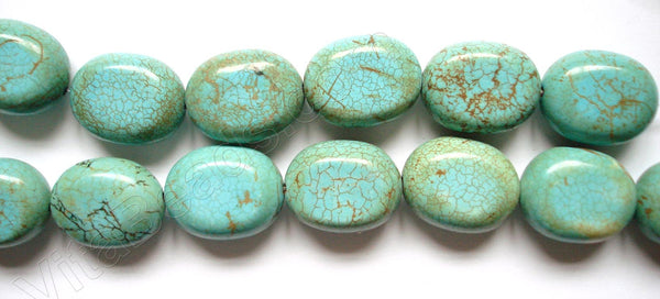 Cracked Chinese Turquoise  -  Flat Egg Nuggets 16"