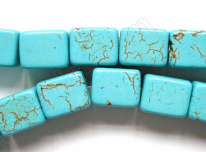 Cracked Chinese Turquoise  -  Big Cubes 16"