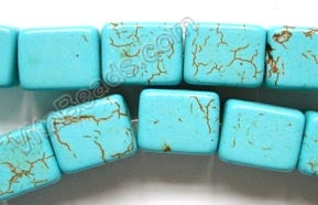 Cracked Chinese Turquoise  -  Big Cubes 16"