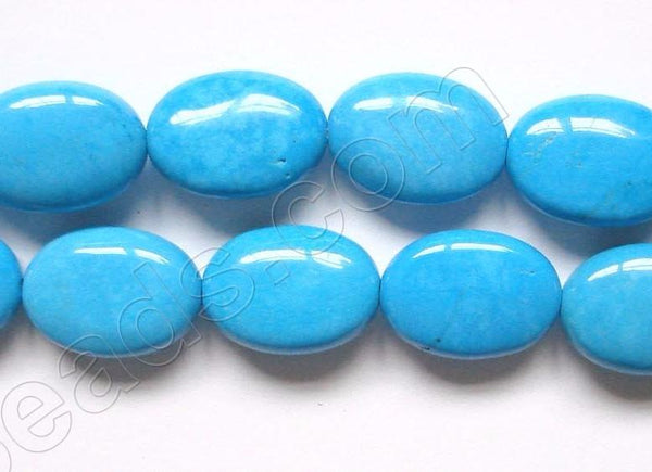 Dark Blue Turquoise A  -  Puff Ovals  16"