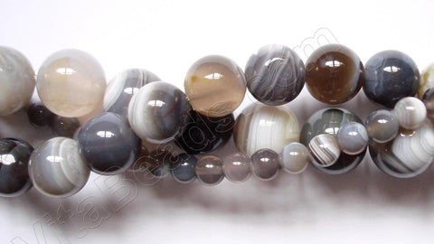 Botswana Agate  -  Smooth Round Beads  16"