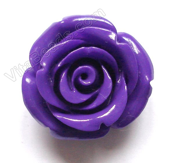 Carved Small Rose Pendant Synthetic Purple Qtz