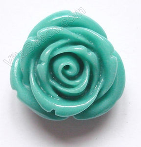 Carved Small Rose Pendant Synthetic Amazonite