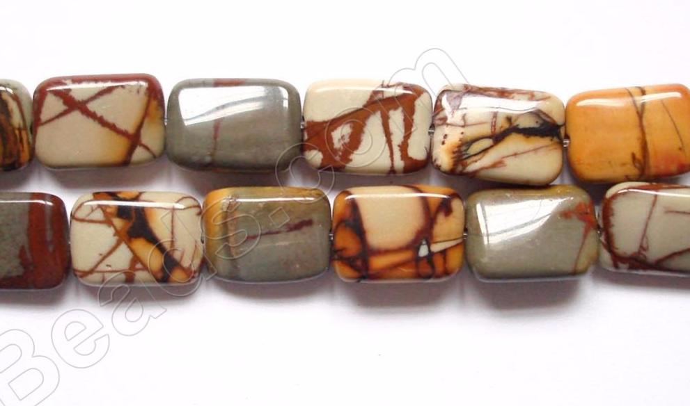 Fire Impression Jasper  -  Puff Rectangles  16"