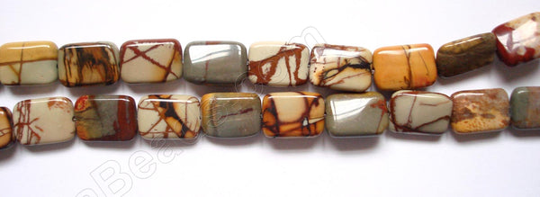 Fire Impression Jasper  -  Puff Rectangles  16"