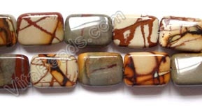 Fire Impression Jasper  -  Puff Rectangles  16"