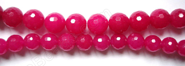 Deep Fuchsia Mashan Jade  -  Faceted Round  16"