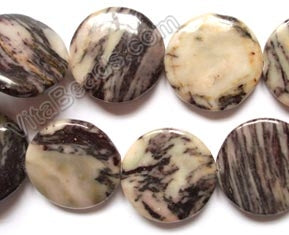 Pink Zebra Jasper  -  Puff Coins 16"