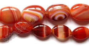 Carnelian w/ White Stripes  -   Puff Oval  16"