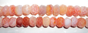 Peach Fire Agate  -  Big Faceted Rondels  16"    18 x 12 mm