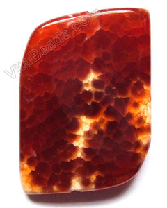 Pendant - Fancy Rectangle Fire Agate Dark