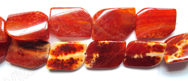 Fire Agate  -  Big Fancy Twist Puff Rectangles  16"