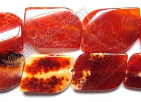 Fire Agate  -  Big Fancy Twist Puff Rectangles  16"