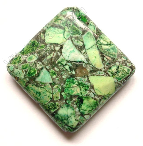 Pendant - Puff Diamond Cracked TQ - Green
