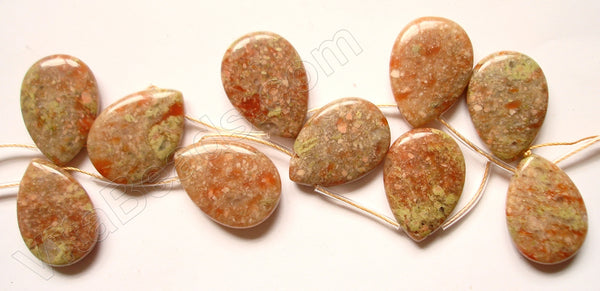 Pink Jasper  -  Smooth Flat Briolette  16"