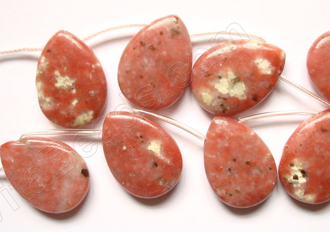 Sesame Jasper Pink  -  Smooth Flat Briolette  16"