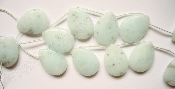 Light Spot Amazonite Stone  -  Smooth Flat Briolette  16"