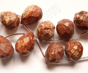 Chinese Surreal Jasper  - 13x18mm Faceted Teardrop 16"