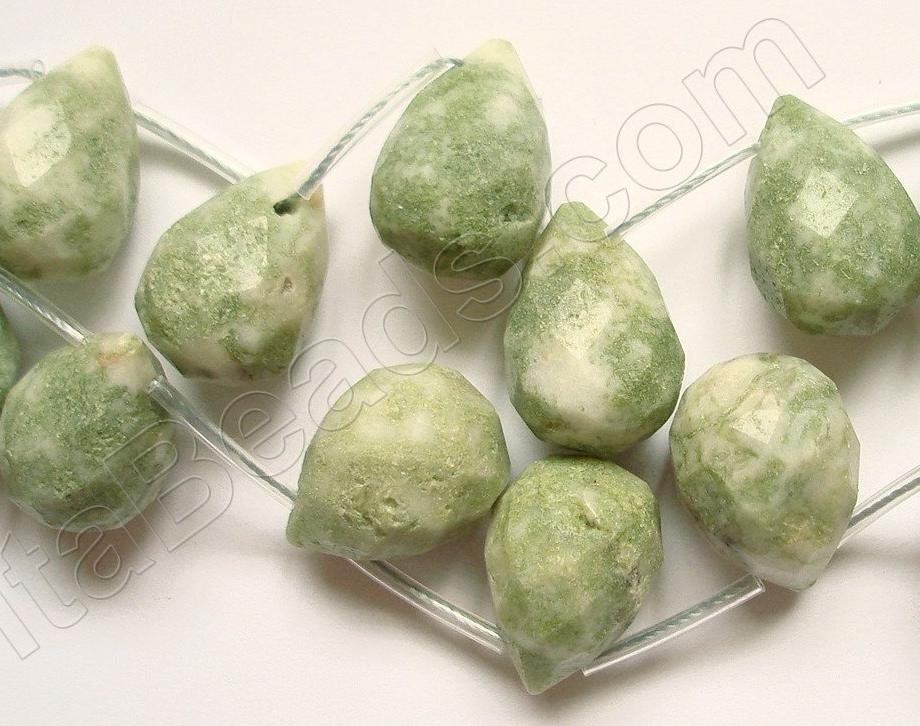 Tree Agate  - 13x18mm Faceted Teardrop 16"