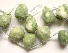 Tree Agate  - 13x18mm Faceted Teardrop 16"