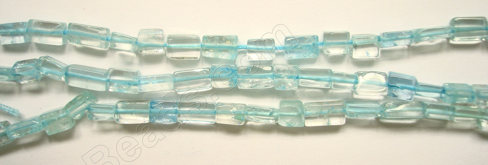 Blue Topaz (Dyed)  -  Brick  14"    5 x 8 mm