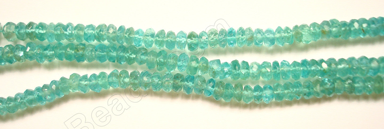 Apatite Natural AA  -  Faceted Button  14"    4-5mm