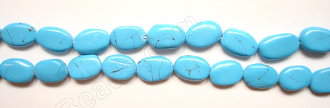 Blue Turquoise (Manmade)  -  Flat Oval  14"