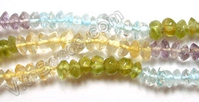 Multicolor Gems 4 colors  -  Plain Button 14"    4mm