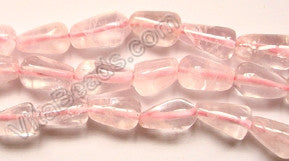 Rose Quartz  -  Plain Drop 14"   6-10mm