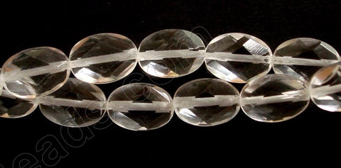 Faceted Oval  -  043 Clear Crystal   16"