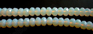 Synthetic Opal (White)  -  Faceted Rondel 16"
