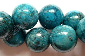 Dyed Feldspath Graphic Apatite Color -  Big Smooth Round Beads  16"
