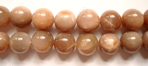 Pink Moonstone AA -  Big Smooth Round Beads  16"