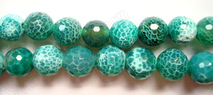 Fire Agate Dark Green  -  Faceted Round  16"