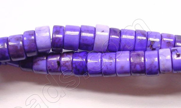 Cracked Chinese Turquoise - Purple -  Heishi  16"