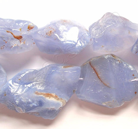 Blue Chalcedony Natural  -  Graduated Rough Nuggets  16"