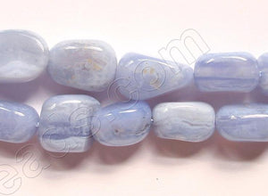 Blue Chalcedony Natural  -  Small Nuggets  16"