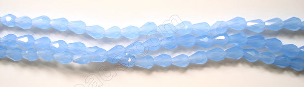 Blue Chalcedony Qtz  -  Faceted Drops Vertical Drill 12"