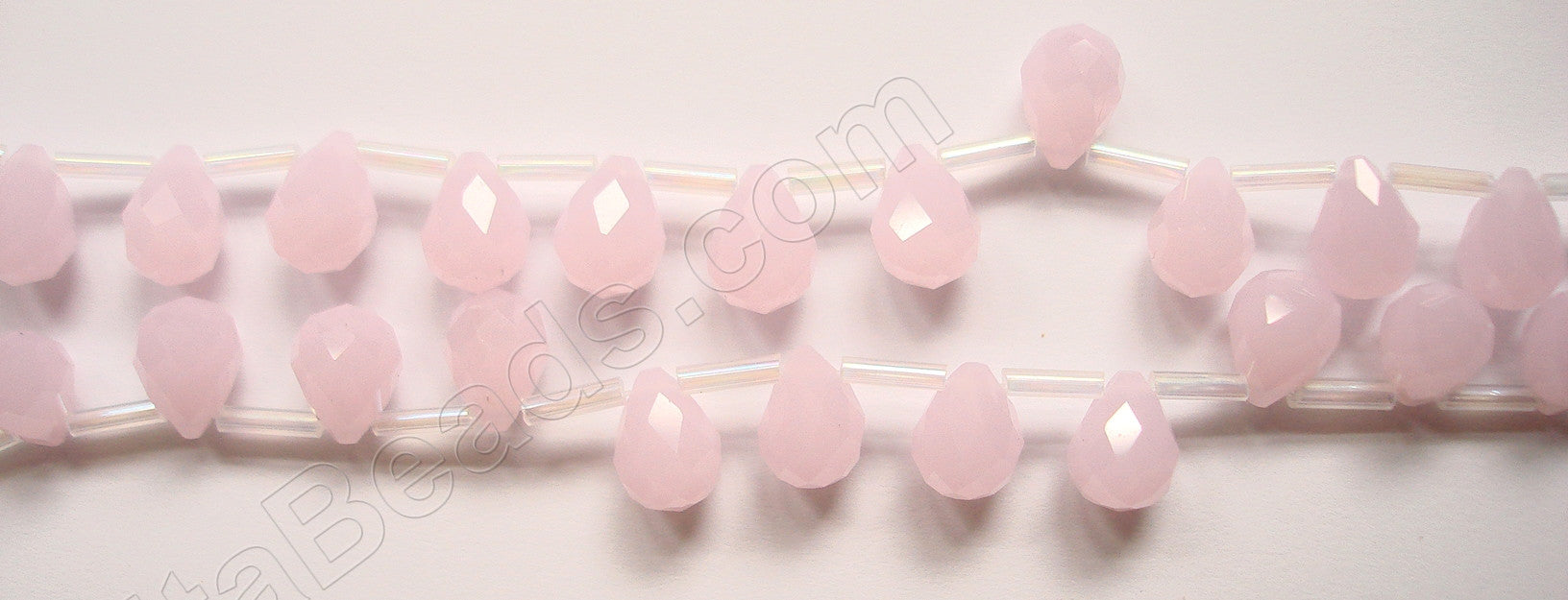 Pink Chalcedony - 7x10mm Faceted Teardrops  16"