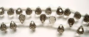 Smoky Crystal Light - 7x10mm Faceted Teardrops  16"