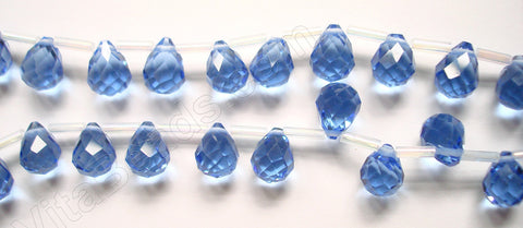 Light Navy Blue Crystal - 7x10mm Faceted Teardrops 16"