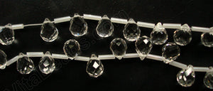 Clear Crystal - 9x11mm Faceted Teardrops 16"