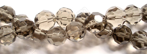Light Smoky Crystal  -  Big Faceted Round  14"