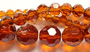 Amber Crystal  -  Faceted Round  14"